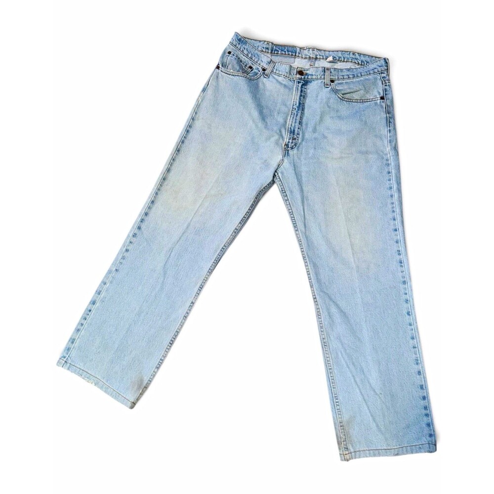 Levi's Men's Blue Light Wash Straight Leg Regular Fit Mid Rise Denim Jeans 40